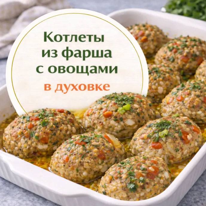 Котлеты из фарша с овощами в духовке