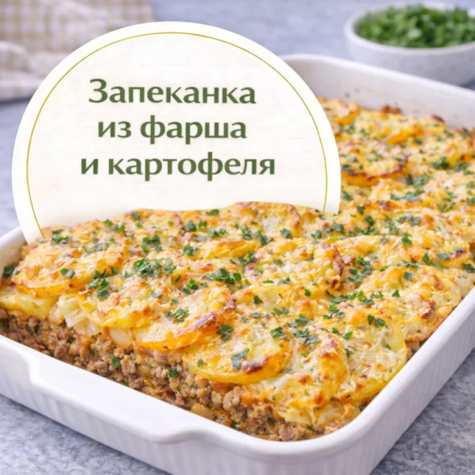 Запеканка из фарша и картофеля