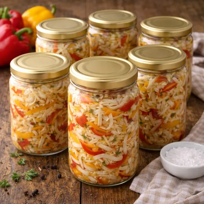 Салат из капусты с болгарским перцем на зиму