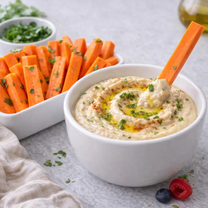 Морковные палочки с хумусом — ПП-перекус