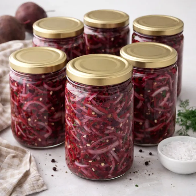 Свекольный салат с луком на зиму