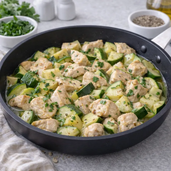 Тушеные кабачки с курицей — легкий ПП-ужин