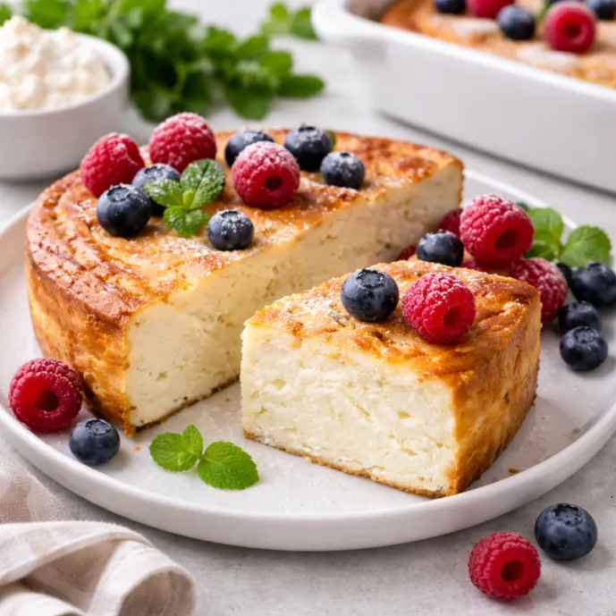 Творожная запеканка без муки и сахара — ПП-завтрак в духовке