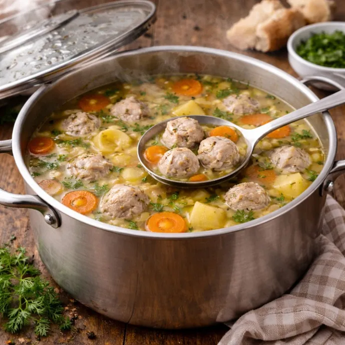 Суп с фрикадельками по-домашнему