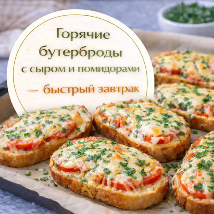 Горячие бутерброды с сыром и помидорами — быстрый завтрак