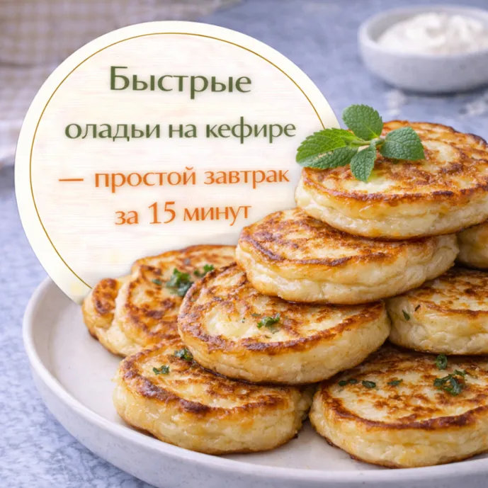 Быстрые оладьи на кефире — простой завтрак за 15 минут
