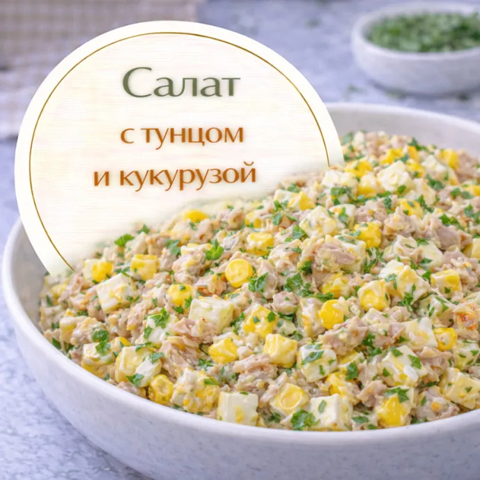 Салат с тунцом и кукурузой