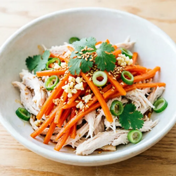 САЛАТ С КУРИЦЕЙ И КОРЕЙСКОЙ МОРКОВЬЮ: Мой фирменный рецепт, который спасает, когда гости на пороге